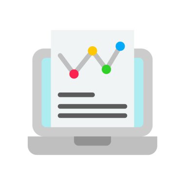 Çizgi çizelgesi vektörü, Dijital pazarlama düz tasarım simgesi