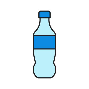 Plastik şişe vektör illüstrasyonu, doldurulmuş düzenlenebilir tasarım ana hatları simgesi