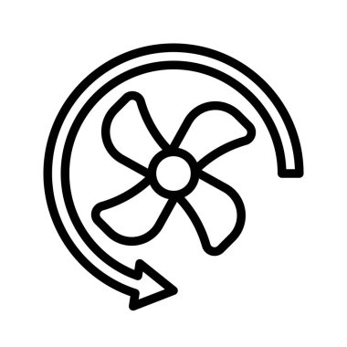 Pervane vektör illüstrasyonu, izole çizgi tasarım simgesi