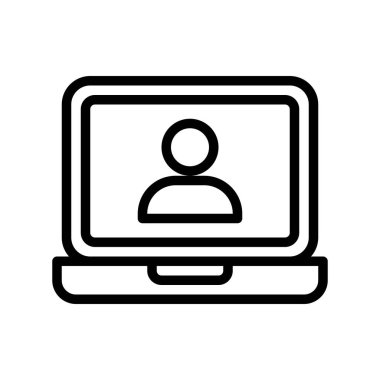 Kullanıcı vektörü olan dizüstü bilgisayar, Sosyal medya çizgi tasarım simgesi