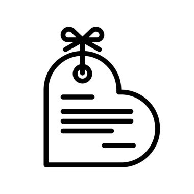 Kalp etiketi vektörü, Valentine ve aşkla ilgili çizgi simgesi