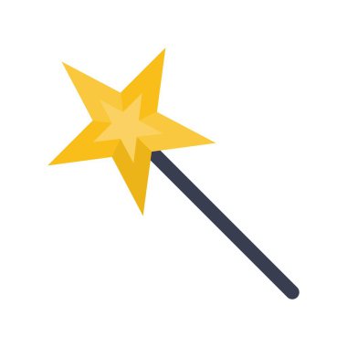 Sihirli değnek vektörü, Büyüyle ilişkili düz tasarım simgesi