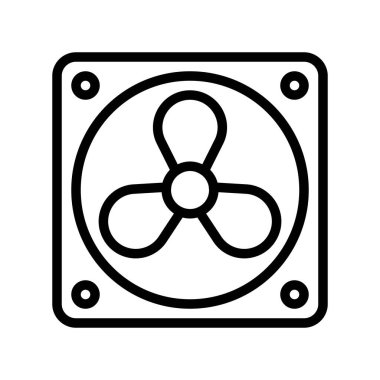 Egzoz fan vektör illüstrasyonu, izole çizgi tasarım simgesi