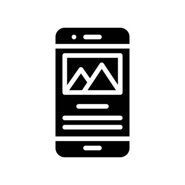 Mobil içerik vektörü, Sosyal medya katı tasarım simgesi