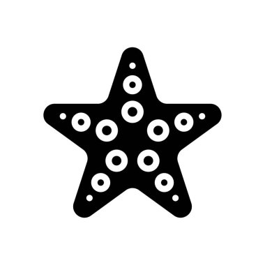 Yaz plajı ya da tatille ilgili. Plaj yıldızı balık vektörü katı tasarım.