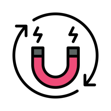 iklim bağlantılı mıknatıs gücü ile ok dairesi vektörü ile düzenlenebilir vuruş