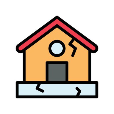 Kirlilikle ilgili hasar evi veya düzenlenebilir felçli emlak vektörü