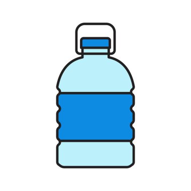 Plastik şişe vektör illüstrasyonu, doldurulmuş düzenlenebilir tasarım ana hatları simgesi