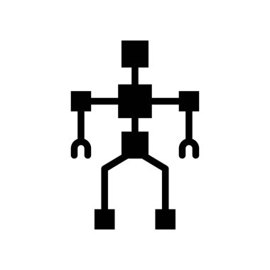 Robot şablon vektörü, yapay olarak ilişkili katı biçim simgesi