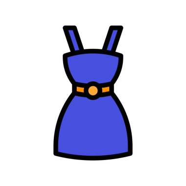 Kadınlar vektör illüstrasyonunu giyer, tasarım düzenlenebilir dış hat simgesini doldurur