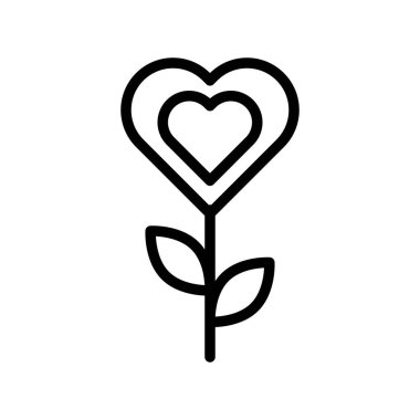 Çiçek vektörü, Valentine ve aşkla ilgili çizgi simgesi