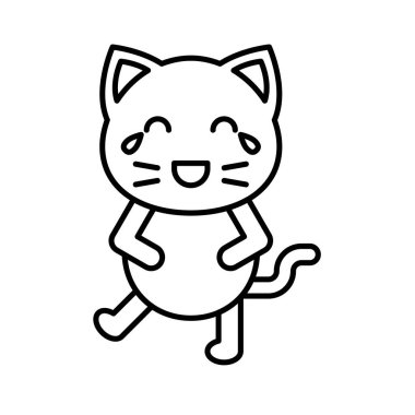 Şirin Kedi avatar vektör çizimi, satır biçimi düzenlenebilir vuruş