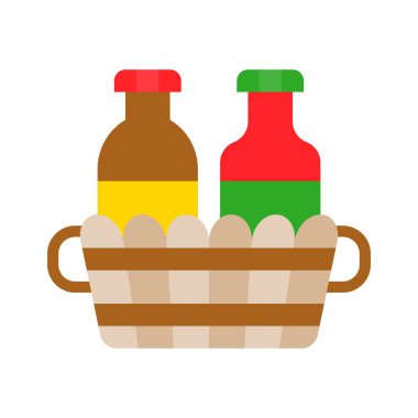 Yapılandırma sepeti vektörü, Barbeküyle ilgili düz tasarım simgesi