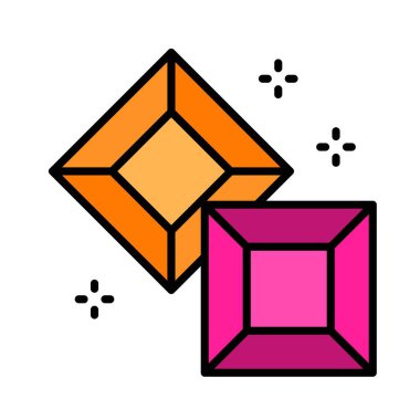 Gemstone vektör simgesi, doldurulmuş düzenlenebilir tasarım taslağı