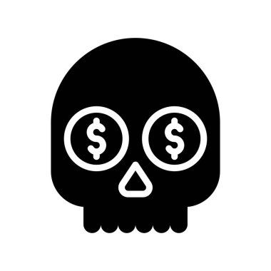 Ekonomik durgunluk ile ilgili erkeklerin kafatası dolar penni ve diş vektörleri sağlam tasarım