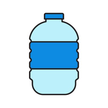 Plastik şişe vektör illüstrasyonu, doldurulmuş düzenlenebilir tasarım ana hatları simgesi