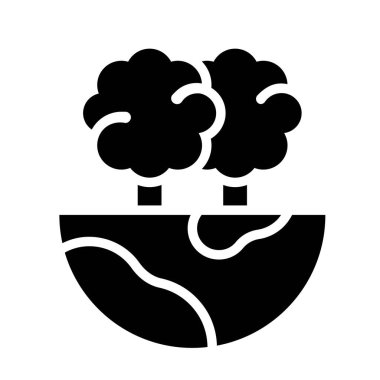 Eart Globe vektöründeki çevreyle ilgili ağaç katı tasarımda