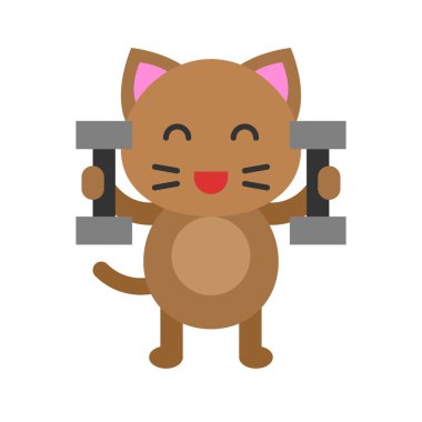 Şirin Kedi avatar vektör çizimi, düz biçim simgesi