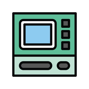 finans, bankacılık ve parayla ilgili düzenlenebilir felçli ATM vektörü