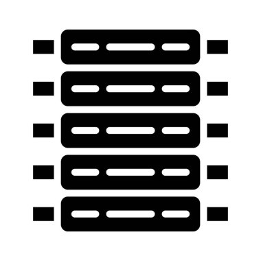 Kaburga vektörü, barbekü bağlantılı katı tasarım simgesi