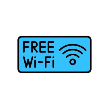 Ücretsiz WiFi logo simgesi, kablosuz yerel alan vektör illüstrasyonu
