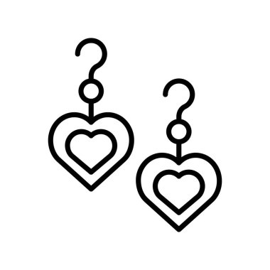 Küpe vektör illüstrasyonu, izole edilmiş doldurulmuş tasarım simgesi