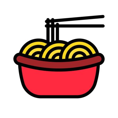 Erişte vektörü, Çin yeni yılı doldurulmuş ikon, düzenlenebilir ana hatlar