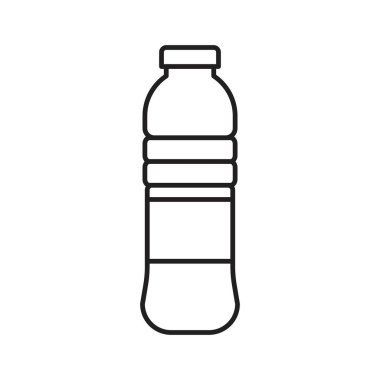 Plastik şişe vektör illüstrasyonu, çizgi tasarım simgesi