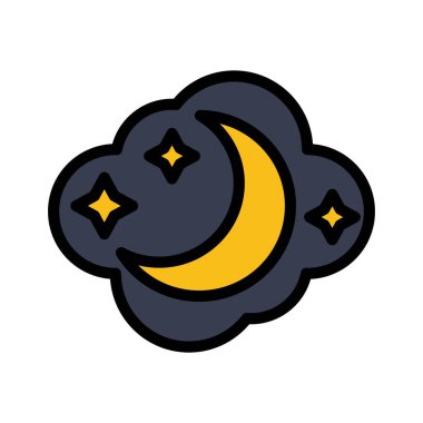 Hilal ay vektörü, sihirle ilgili düzenlenebilir çizim simgesi