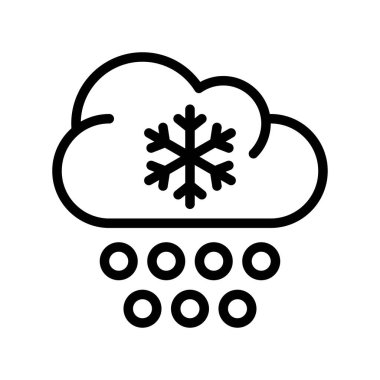 Kar taneleri ve kar topları ile iklim bağlantılı bulutlar doğrusal tarzda vektör düşürür