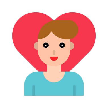 Erkek vektörü, Valentine ve aşkla ilgili düz biçim simgesi