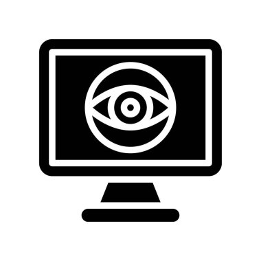 Iris recognition vector illustration, Future technology solid design icon clipart