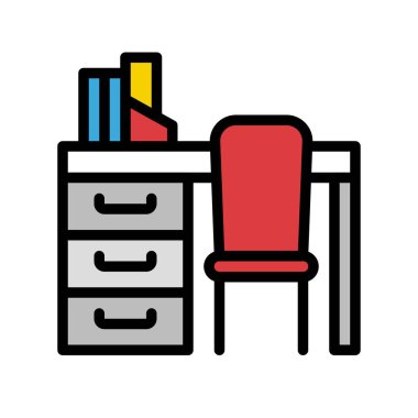 Masa vektörü, okul dolu tasarım simgesine geri dön