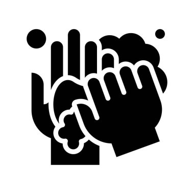 Ellerinde sabun köpüğü taşıyıcısı olan sabun veya hijyenle ilgili katı tasarım.