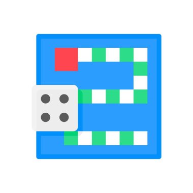 Düz biçimli kutu vektörleri ile dört sayı tarafında zar ile eğlence ile ilgili masa oyunu