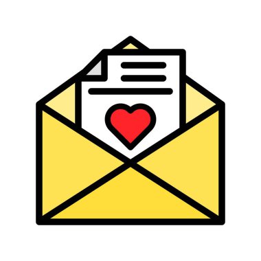 Aşk harfi vektör çizimi, doldurulmuş biçim simgesi düzenlenebilir taslağı