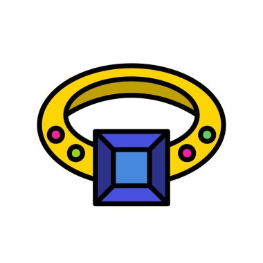 Halka vektör simgesi, doldurulmuş düzenlenebilir tasarım taslağı