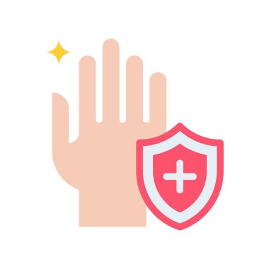 El yıkama ya da hijyenle ilgili el koruma ya da güvenlik rozeti ve ayrıca şarkı söyleme vektörü.