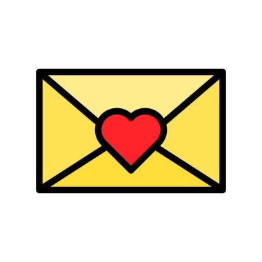 Aşk harfi vektör çizimi, doldurulmuş biçim simgesi düzenlenebilir taslağı