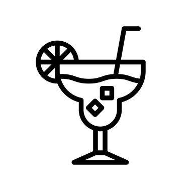 Kokteyl vektör çizimi, İçecek Çizgisi tasarım simgesi