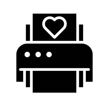 Yazıcı vektör çizimi, izole edilmiş katı tasarım simgesi