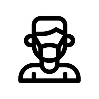 Corona virüsü ile ilgili yüz maskesi taşıyıcısı doğrusal biçiminde olan hasta