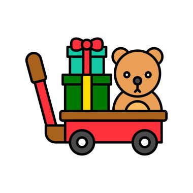 Şimdiki Noel vektörlü araba, Noel günüyle ilgili simge