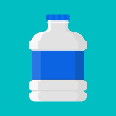 Plastik şişe vektör çizimi, düz tasarım simgesi