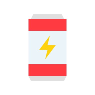 Enerji içeceği vektör çizimi, İçecek yassı tasarım simgesi