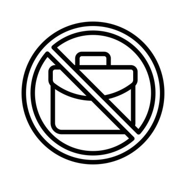 Ekonomik durgunluğa bağlı dolar çantası. Çizgi biçiminde kısıtlama işareti vektörleri var.