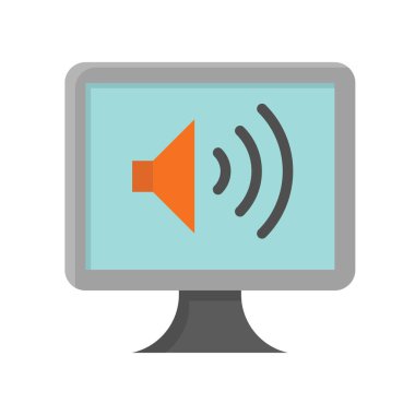 Televizyonlar ve teknoloji, ilgili TV ve hoparlör vektörleri, düz tasarımlar.,