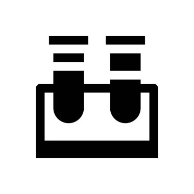 Corona virüsü ile ilgili test tüpleri vektörü katı tasarım