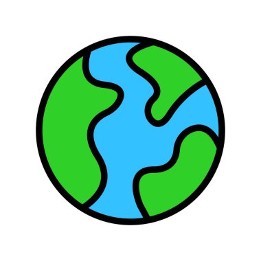 Dünya vektörü, Dijital pazarlama doldurulmuş biçim simgesi düzenlenebilir vuruş