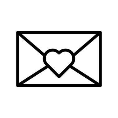 Aşk harfi vektör çizimi, izole çizgi tasarım simgesi